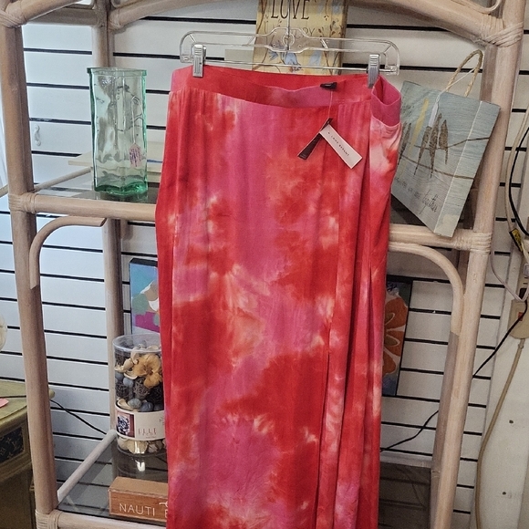 NWT, Lane Bryant Pink and Red Tie-Dye Skirt - Picture 1 of 6